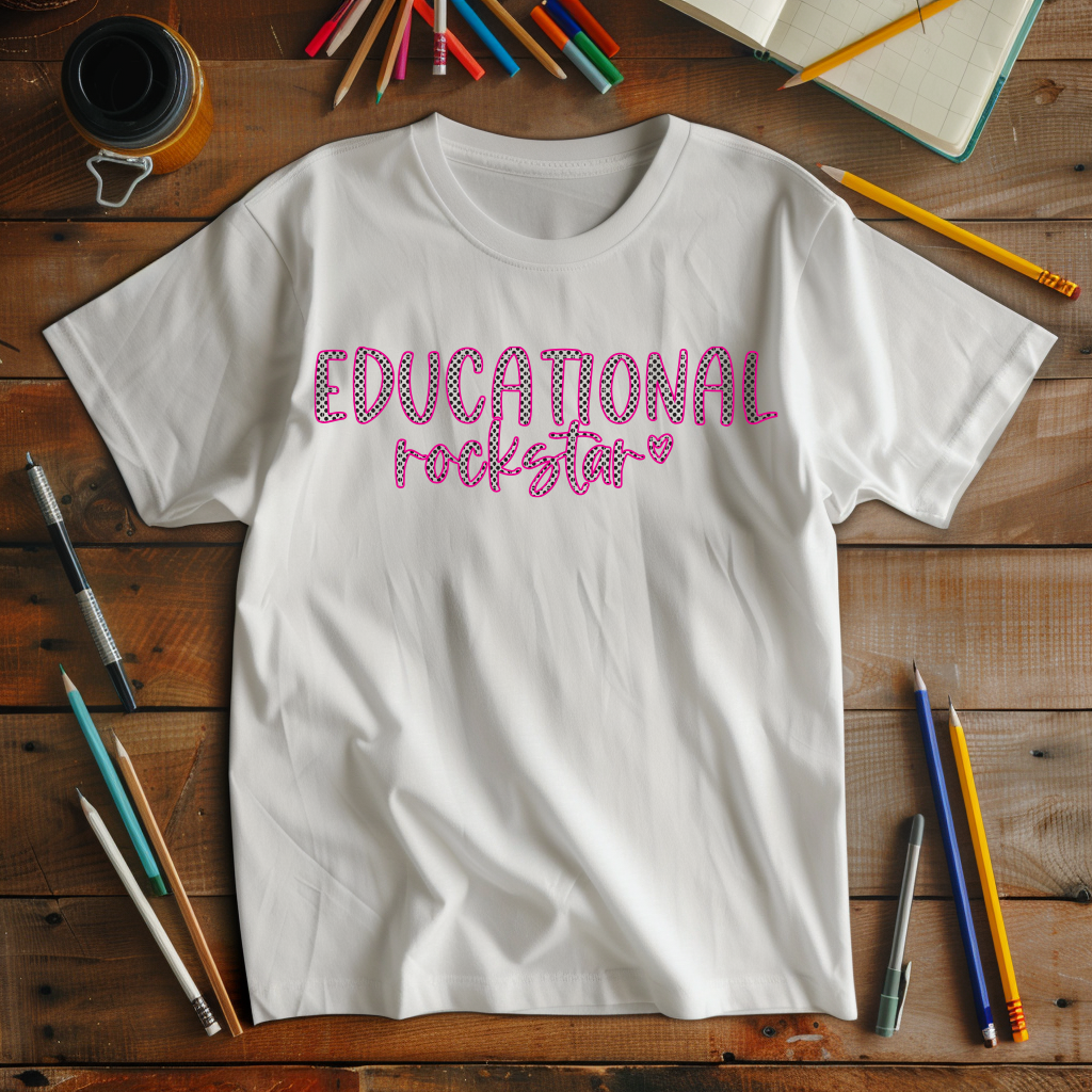 "Educational Rockstar"  Full Color DTF Transfer