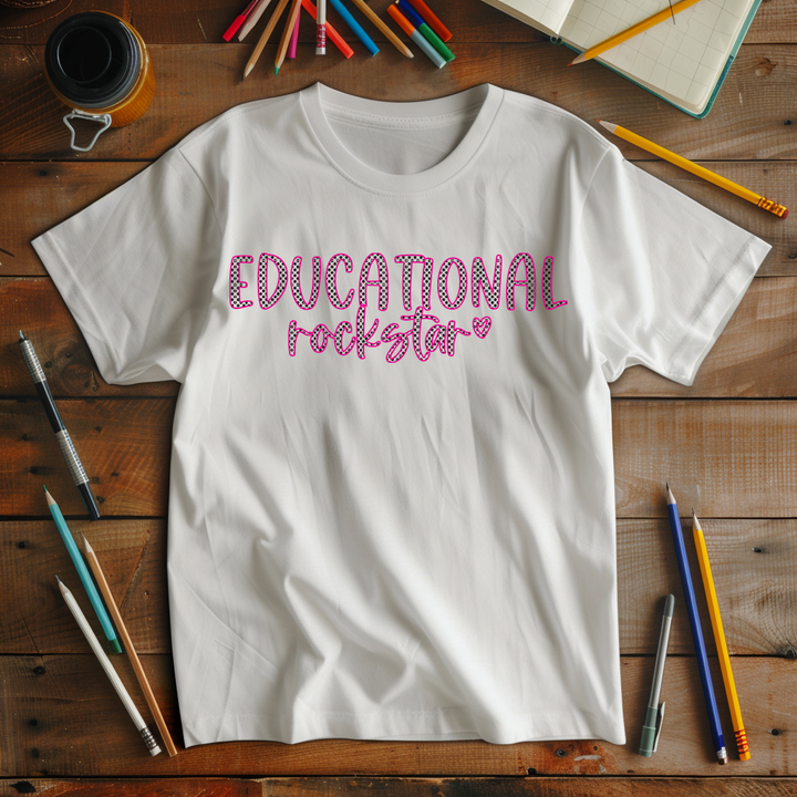 "Educational Rockstar"  Full Color DTF Transfer