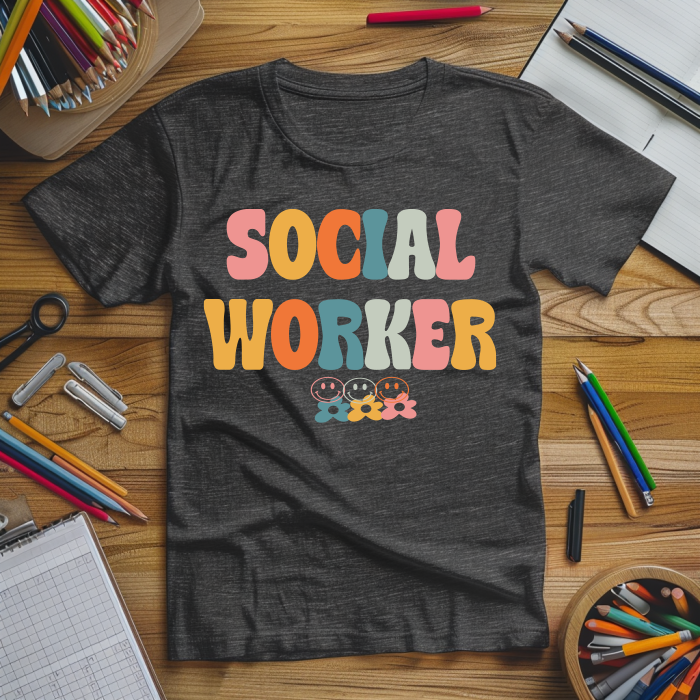 "Retro Social Worker"  Full Color DTF Transfer