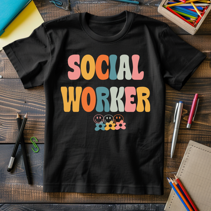 "Retro Social Worker"  Full Color DTF Transfer
