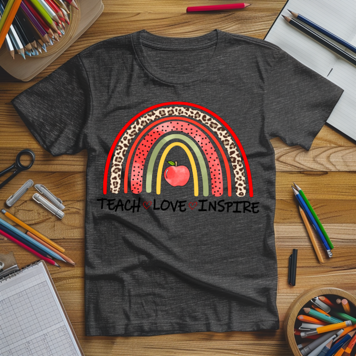 "Teach, Love, Inspire"  Full Color DTF Transfer
