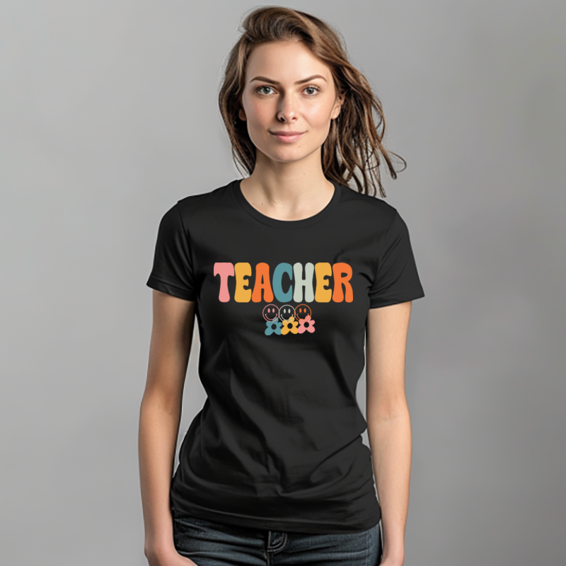 "Retro" Teacher  Full Color DTF Transfer