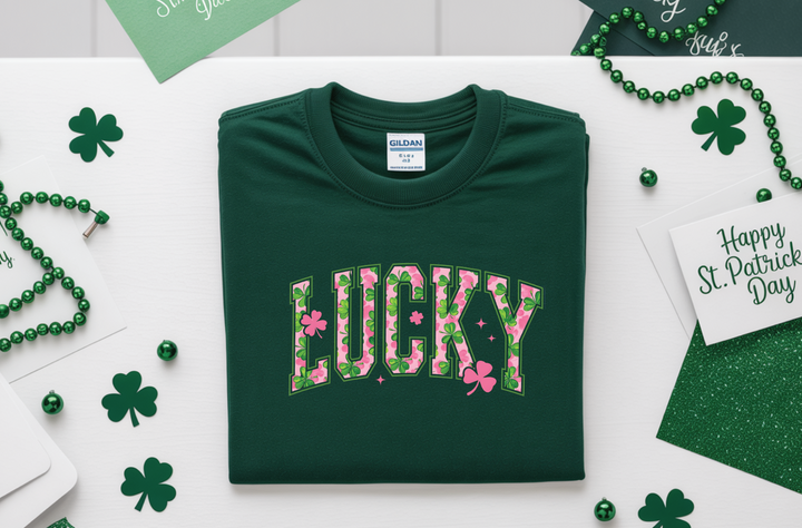 "Pink & Green Lucky" St. Patrick's Day Shirt