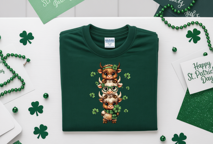 "Stacked Highland Cows2" Happy St. Patrick's Day