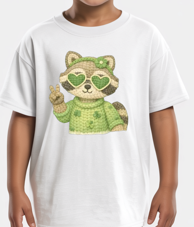 Girl Raccoon St. Patrick's Day Shirt