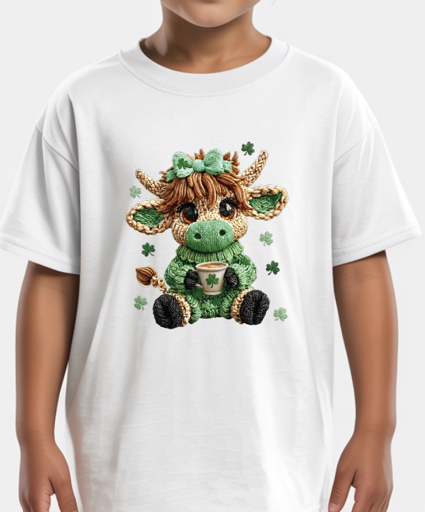 Baby Highland Cow St Patrick's Day Shirt