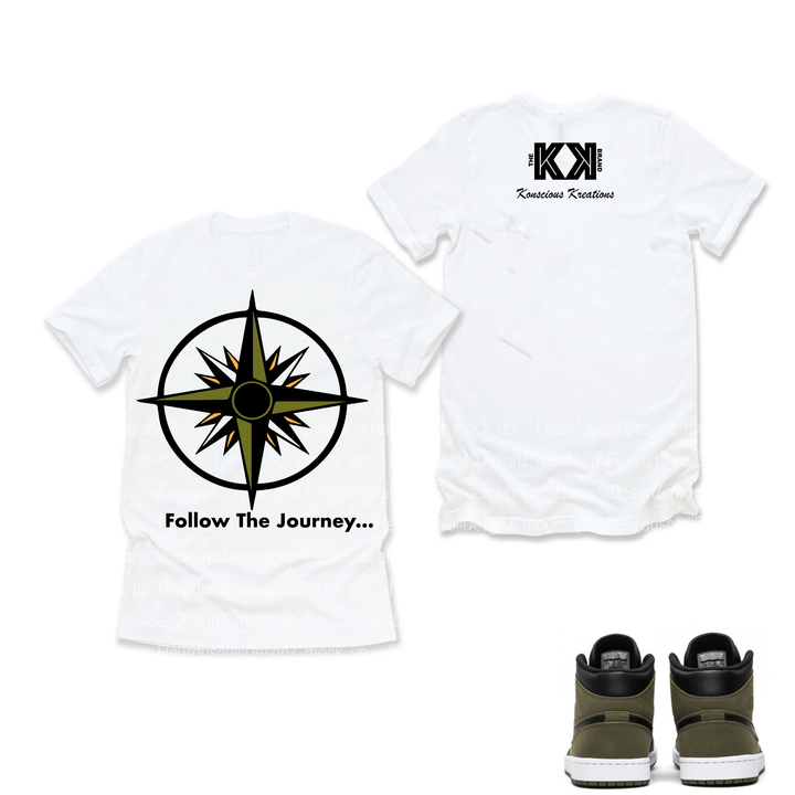 "Follow The Journey" Army Green Compass